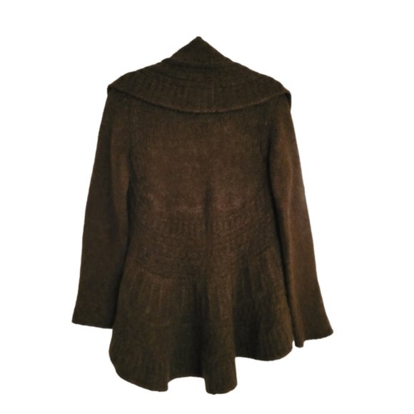 ARCHEOLOGIE Brown Mohair Blend Knit Open Granny Cardigan Sz 8 - Picture 7 of 8